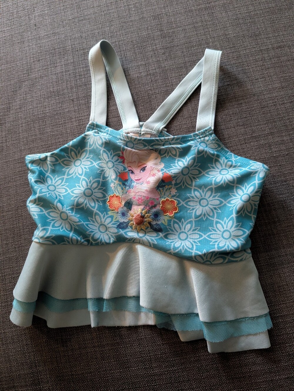 Girls Frozen Elsa Swim Top!